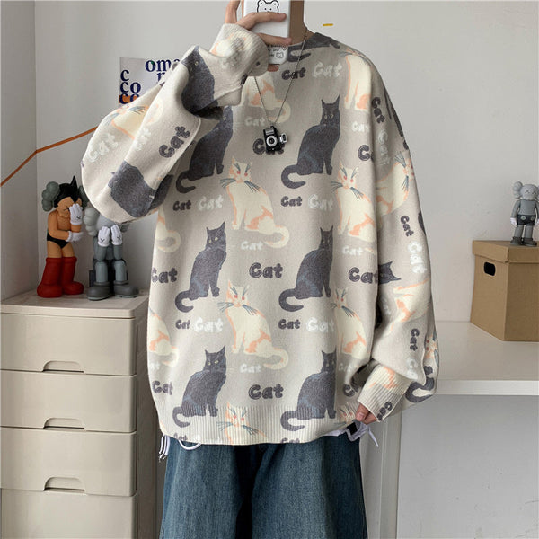 Hip-Hop Knitwear Loose Bottoming sweatshirt