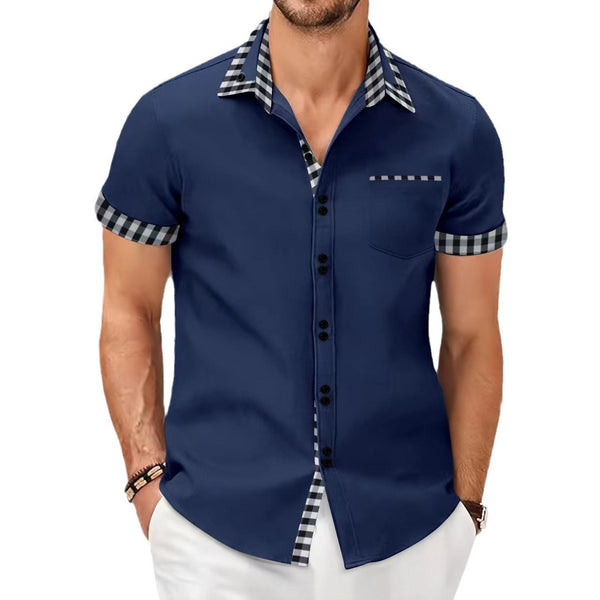 Men's Casual Pocket Stitching Contrast shirt