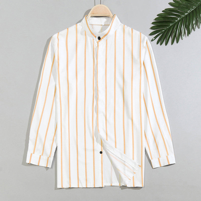Printed wide lapel button cardigan long sleeve casual shirt