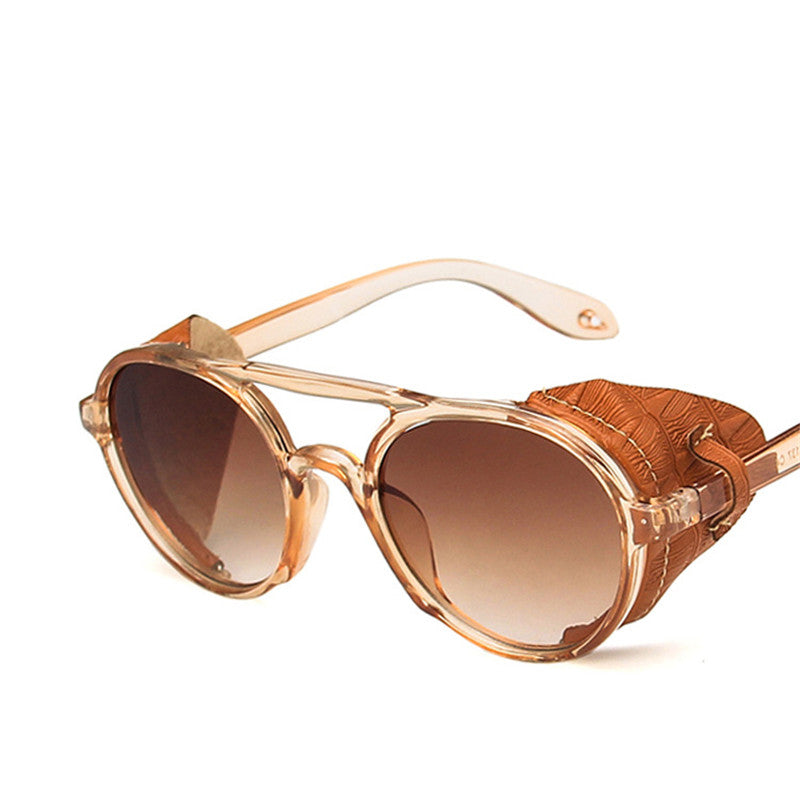 Windproof big frame steampunk sunglasses