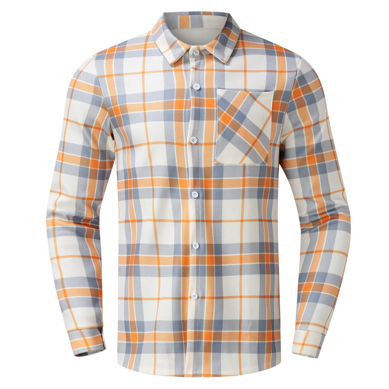 Single-breasted Men's Plaid Shirt
