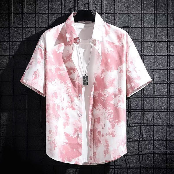 Men's Ice Silk Breathable Summer High-end Printed Shirt
