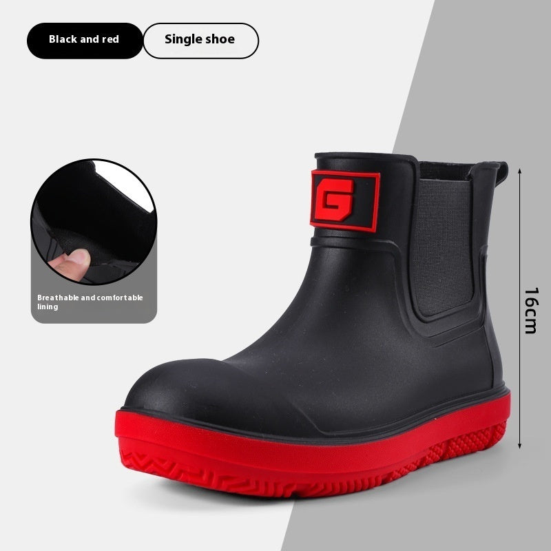 Men's Short Non-slip Waterproof Shoes Fleece-lined Platform boots