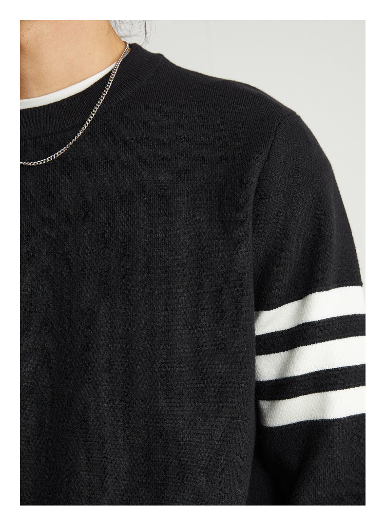 Men's Pullover Striped Round Neck sweater