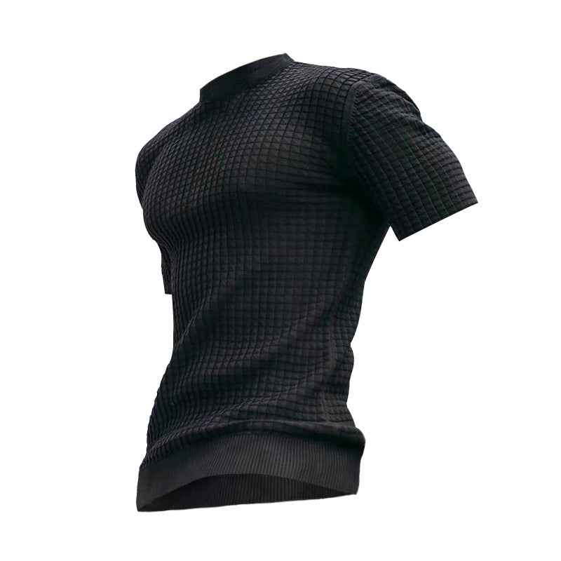 Men's Round Neck Stretch Casual T-Shirt