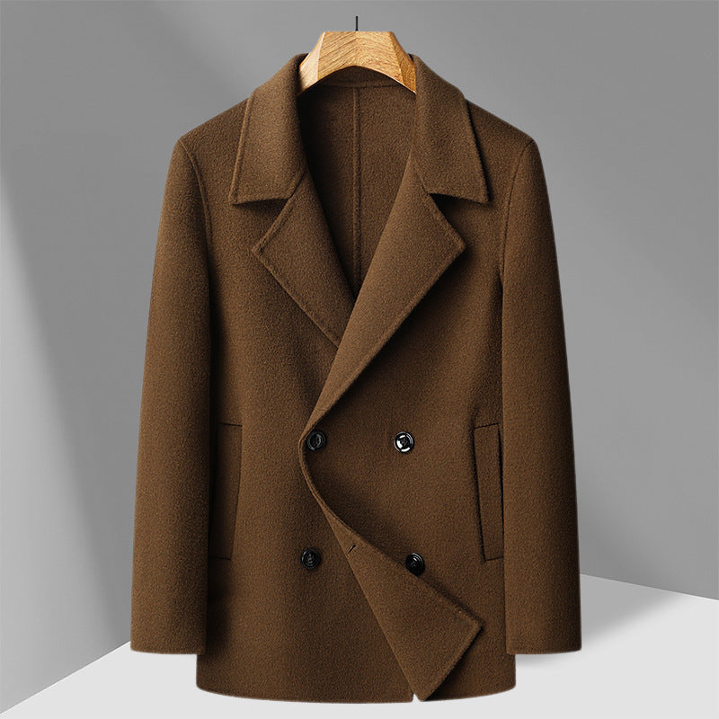 Handmade Woolen  Double Breasted Coat