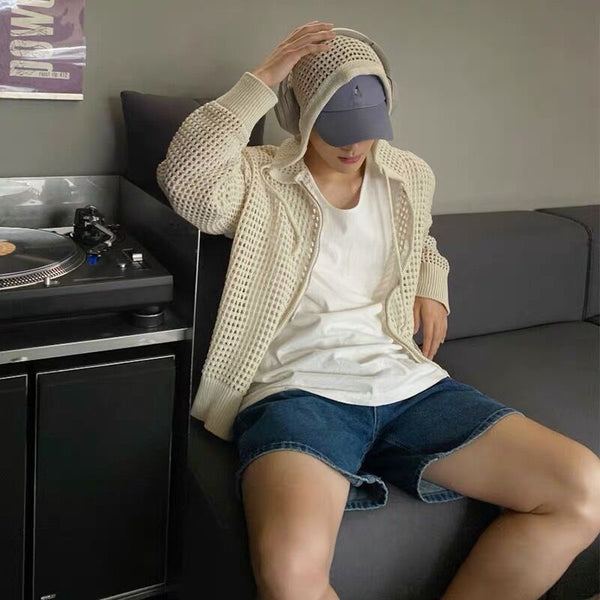 Hooded Breathable Casual Zipper Cardigan Sweater Coat