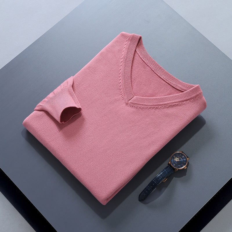 V-neck sweater men winter