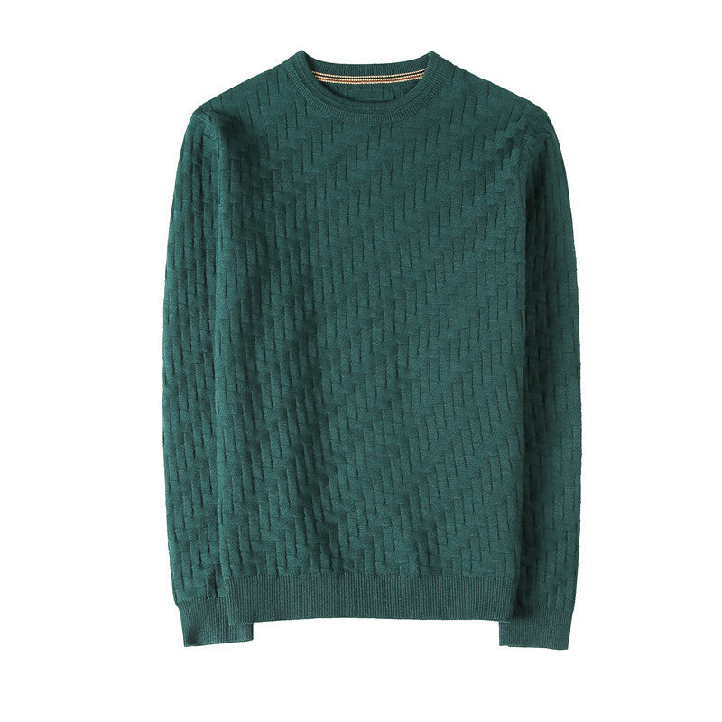 Jacquard Woven Round Neck Sweater