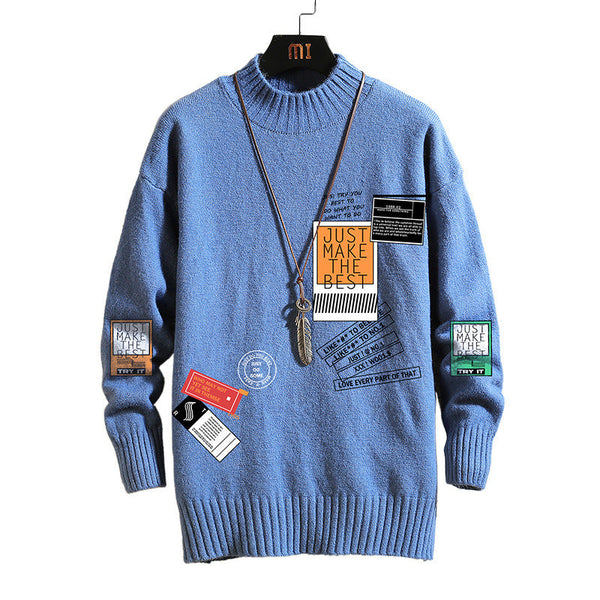 Crew Neck Men's Loose Winter Thickened Sweater