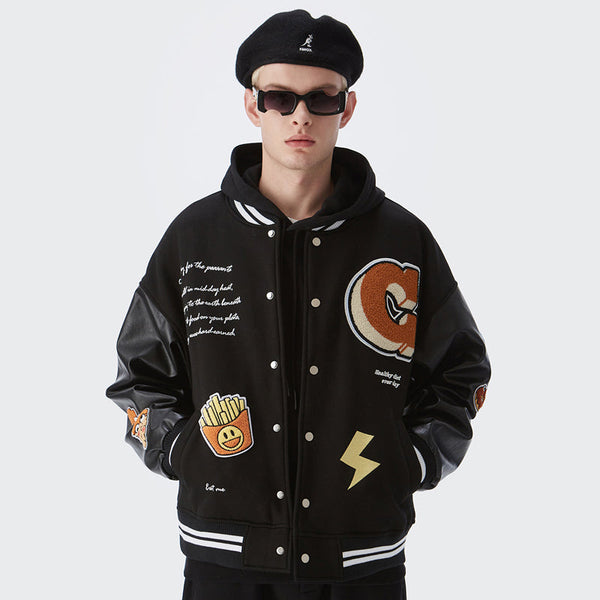 Men's And Women's Fleece Baseball Uniform Loose Jacket