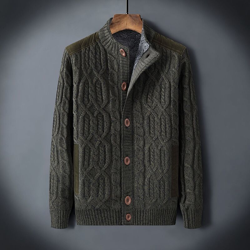 Men's Fleece-lined Thickened Sweater Autumn And Winter sweater
