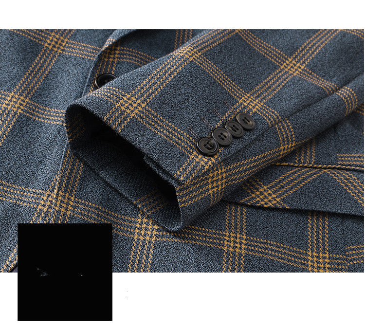 Men's Business plaid Dress Suit Set