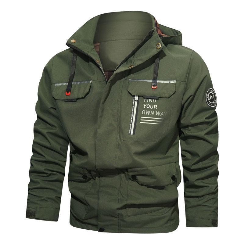 Men's Outdoor Casual Shell Sports Hooded Fleece Jacket