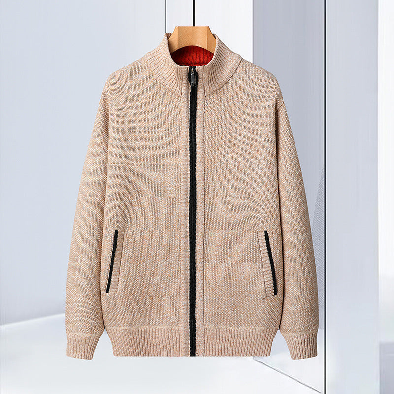 Stand Collar Sweater Coat For Men