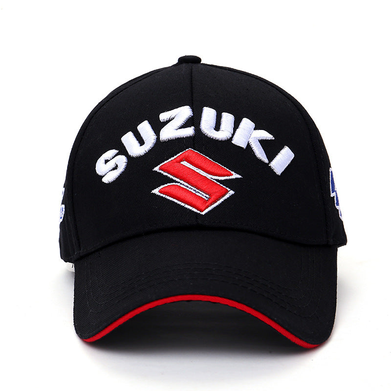 Embroidered motorcycle baseball cap