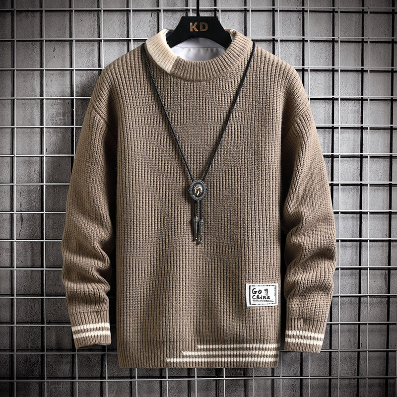 Men Autumn Winter Round Neck Warm Sweater