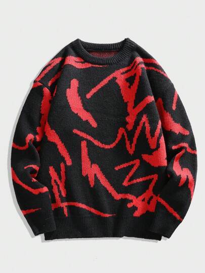 Men's Autumn And Winter Loose Round Neck Knitted Long-sleeved Jacket
