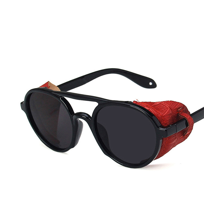 Windproof big frame steampunk sunglasses