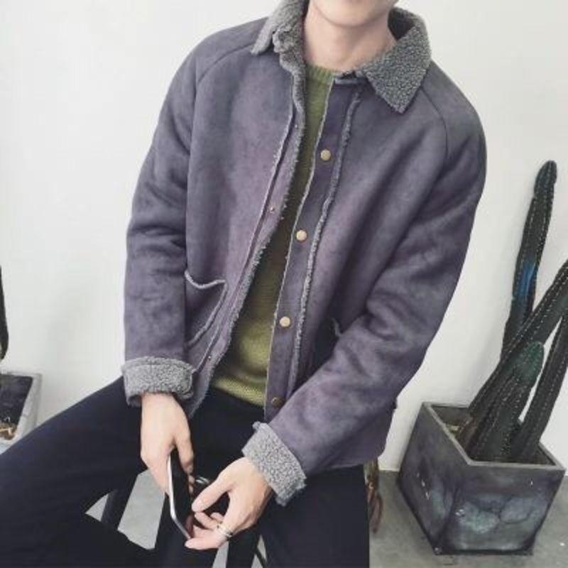 Lamb wool plus fleece padded jacket