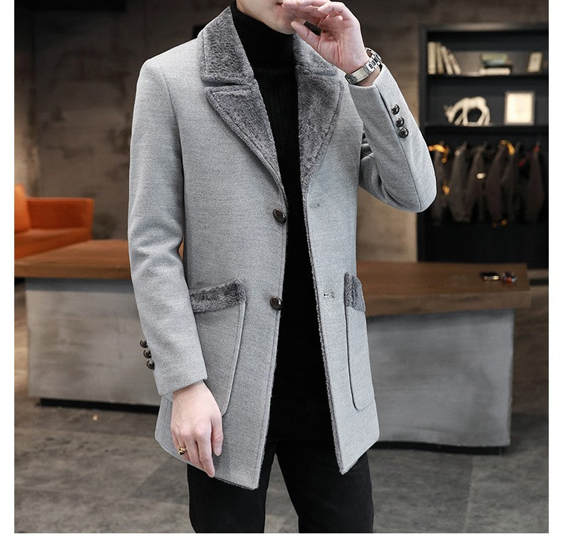 Fur And Leather Overcoat men