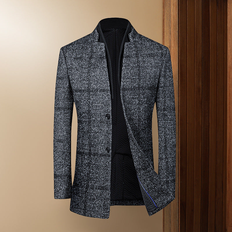 men's plaid trench coat