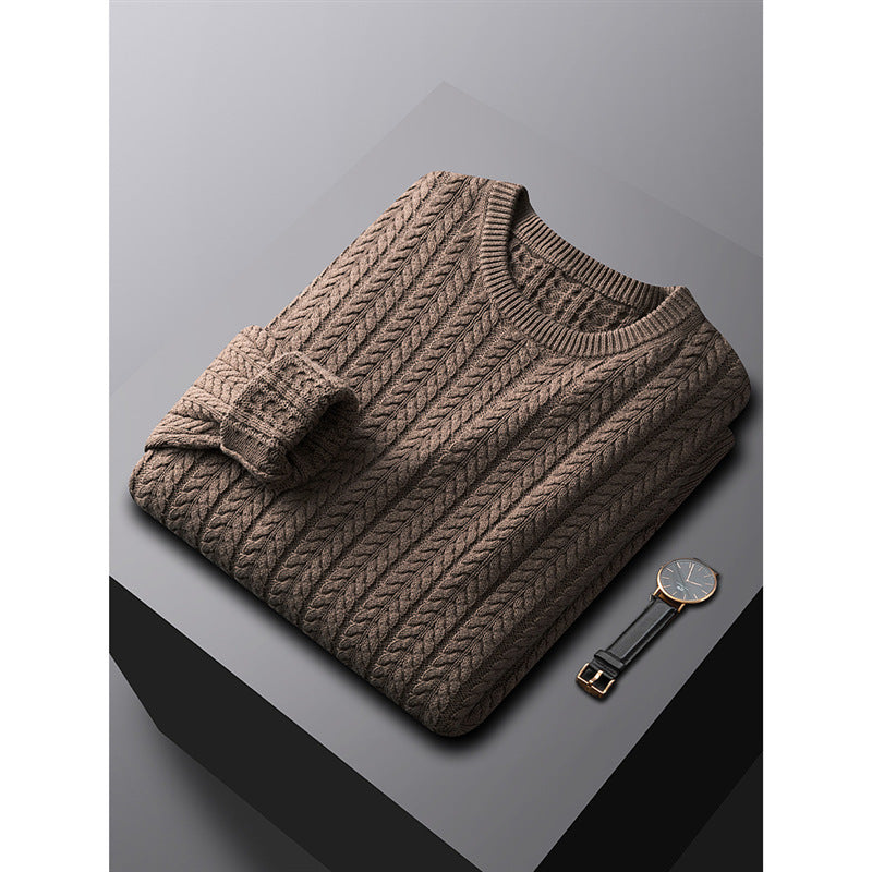 Men's Thick Cotton Solid Color Fur sweater