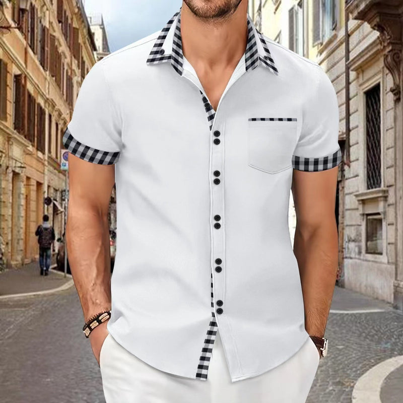Men's Casual Pocket Stitching Contrast shirt