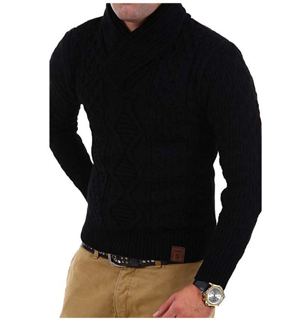 Pattern knitted sweater men