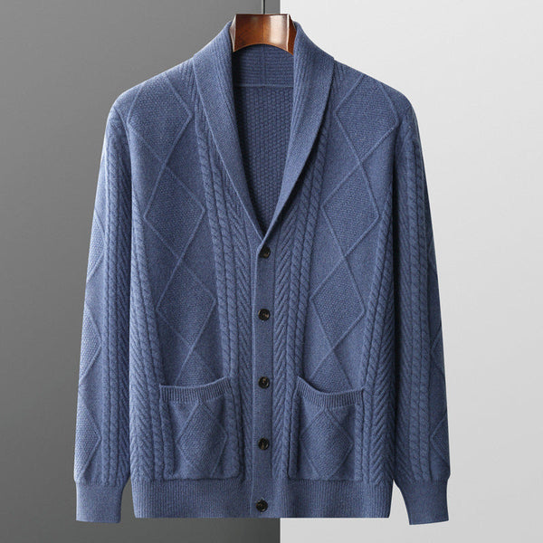 Men's Half Turtleneck Button Cashmere Coat