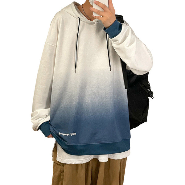 Men's Gradient Hooded Trendy Loose Sweater