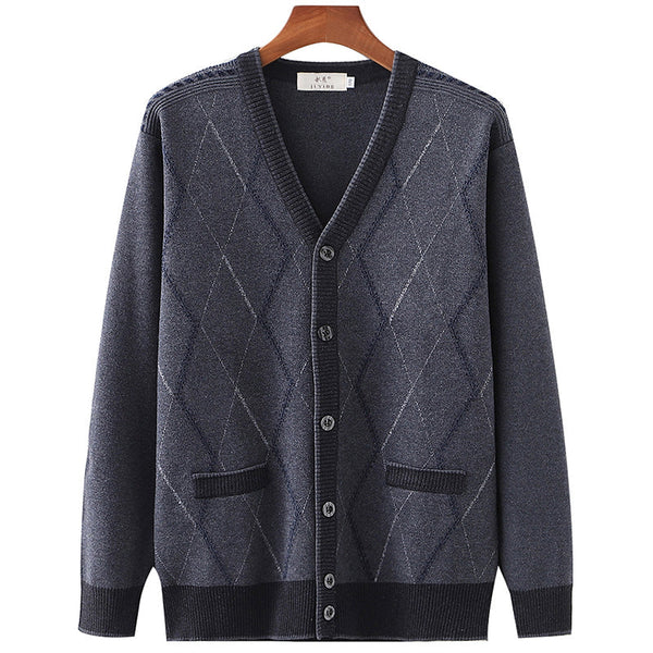 Middle-aged Wool Cardigan Sweater