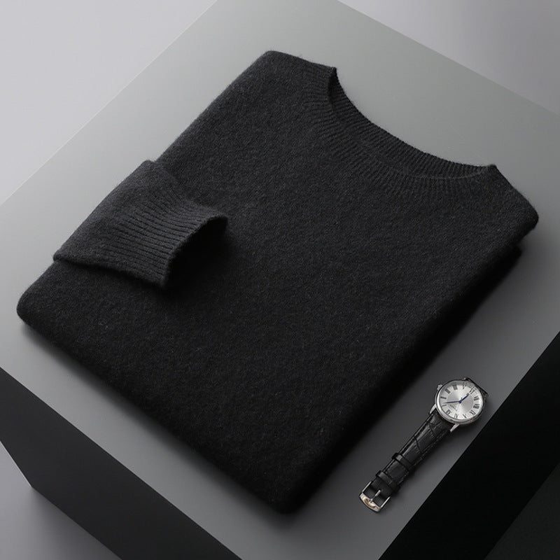 Men's Round Neck Basic Inner Match Thin Middle-aged And Elderly Bottoming Sweater