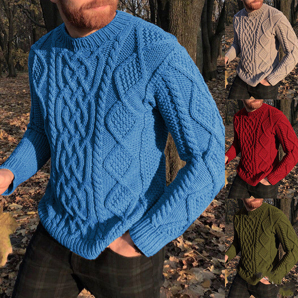 Plus Size Casual Knitted Sweater Men's Autumn And Winter