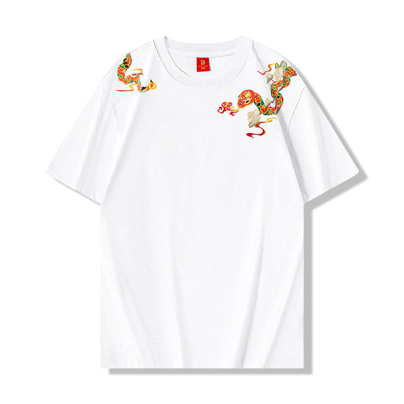 Loose Embroidered Crew Neck Short Sleeve t-shirt