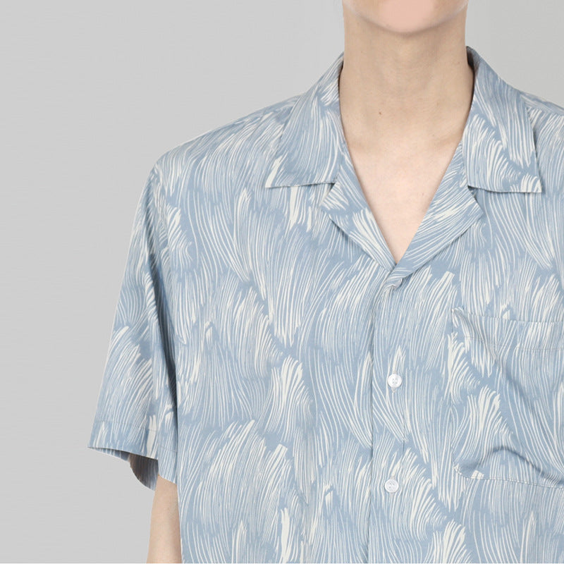 Men's Floral Full Print Short Sleeve Shirt
