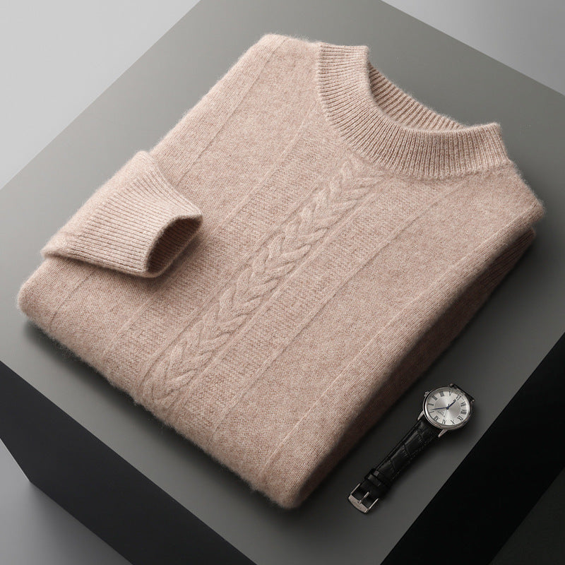 Half Collar Cashmere Men's Long Sleeve Sweater