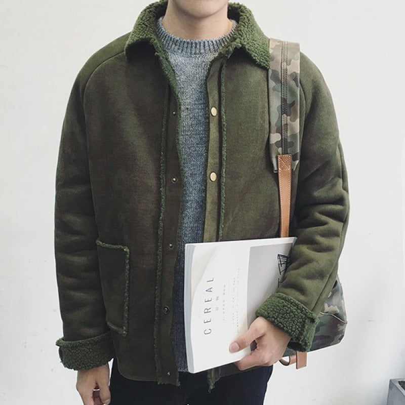 Lamb wool plus fleece padded jacket