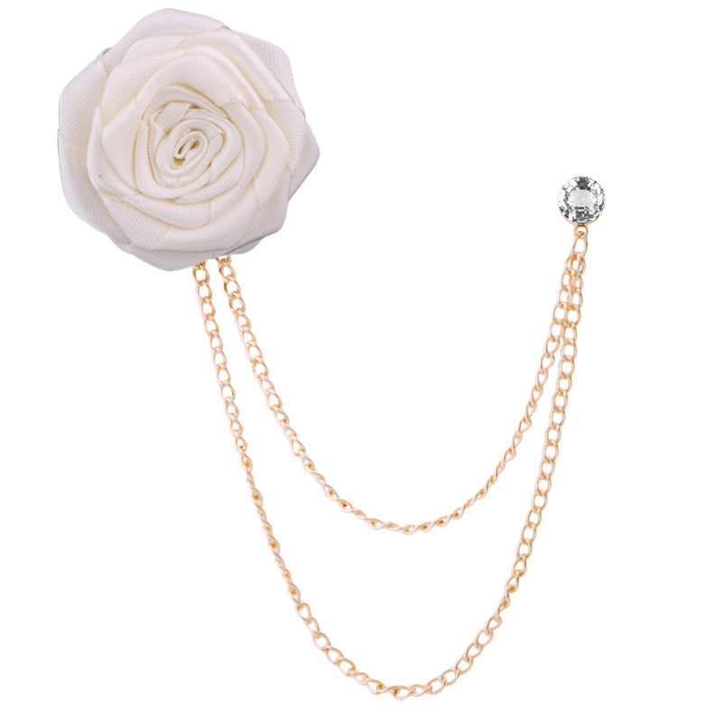 Handmade Rose Brooch Tassel for Suit