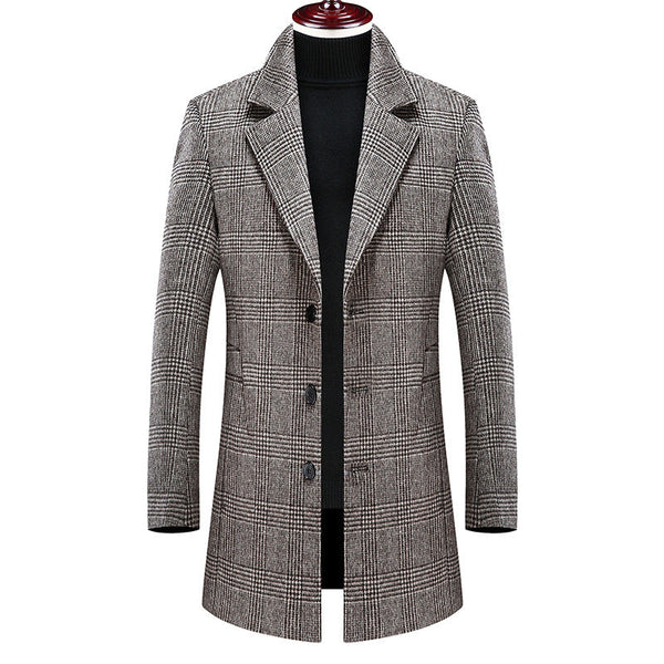 Men's plaid trench coat