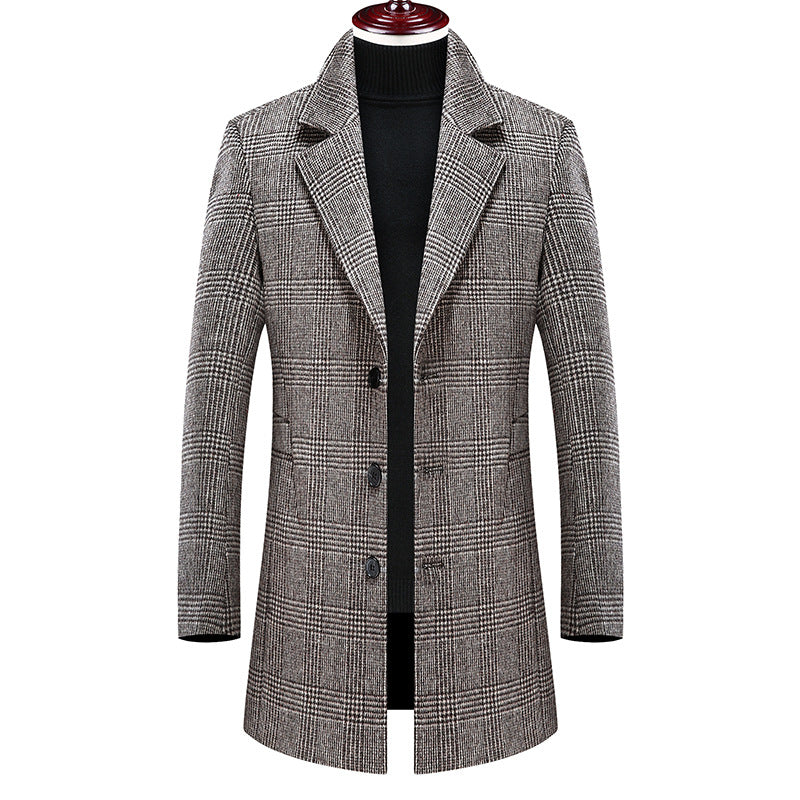 Men's plaid trench coat