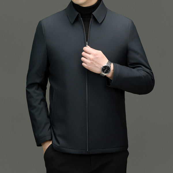 Middle-aged Father Business Casual Pure Color Cotton coat