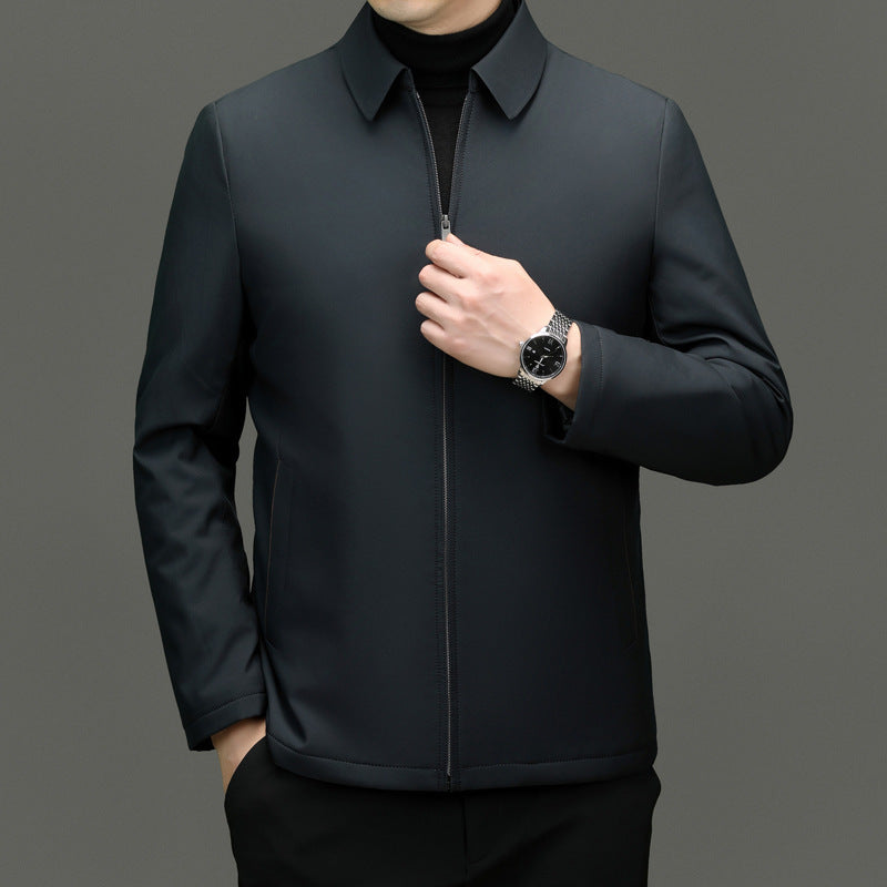 Middle-aged Father Business Casual Pure Color Cotton coat