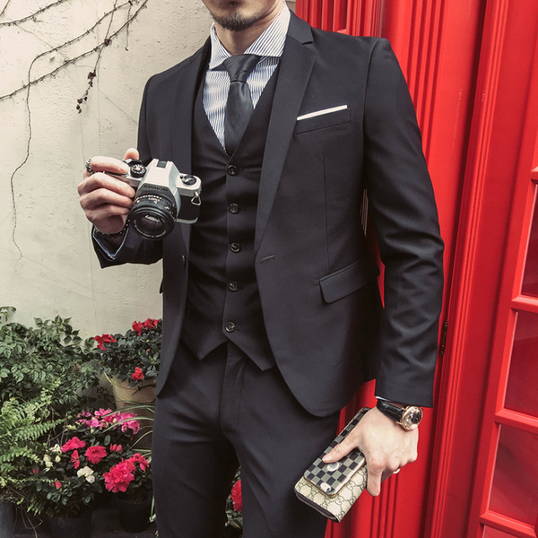 Spring Casual bridegroom wedding suit men