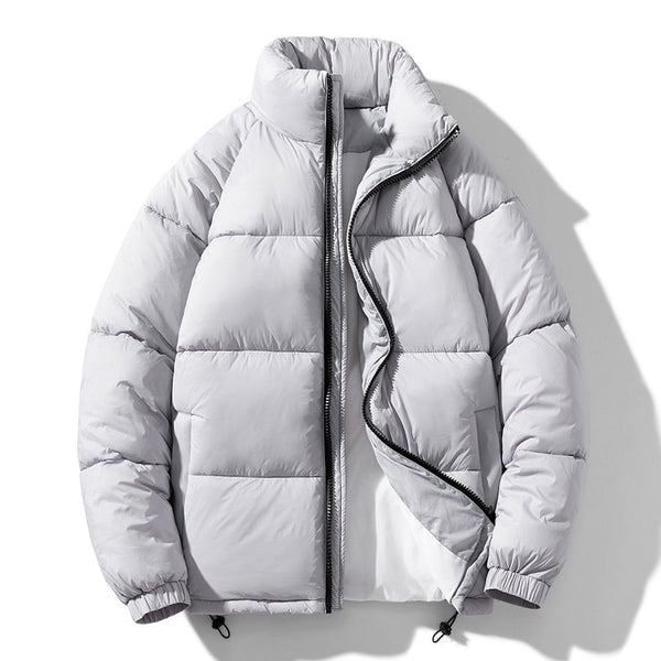 Pine Solid Color Stand Collar Winter Men's Cotton Jacket