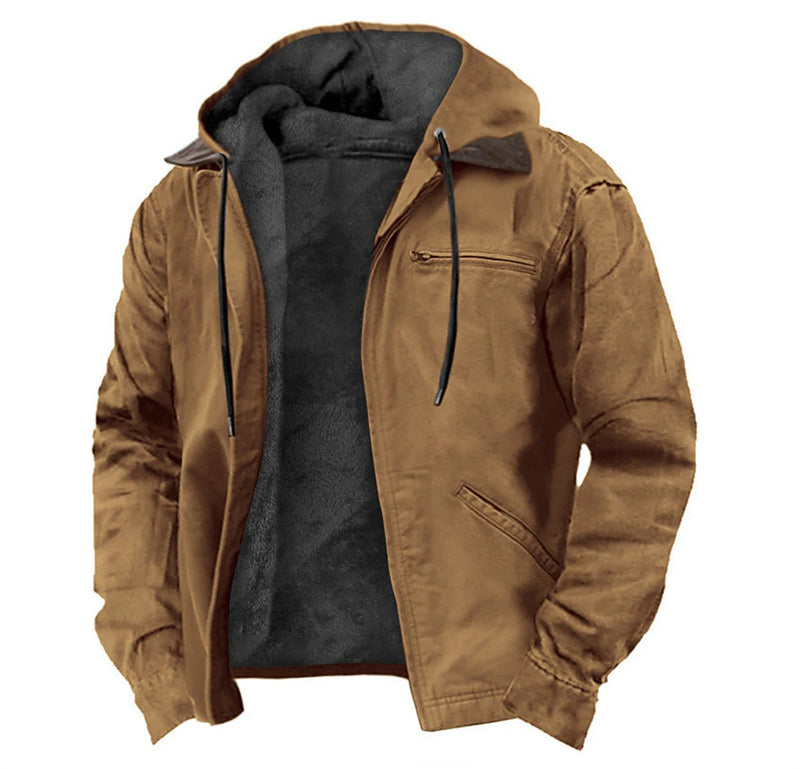 Fleece-lined Thick Winter Thick Velvet Cotton-padded Jacket With Pockets