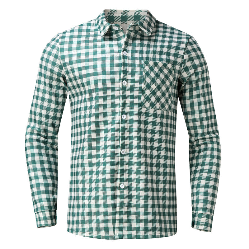 Single-breasted Men's Plaid Shirt