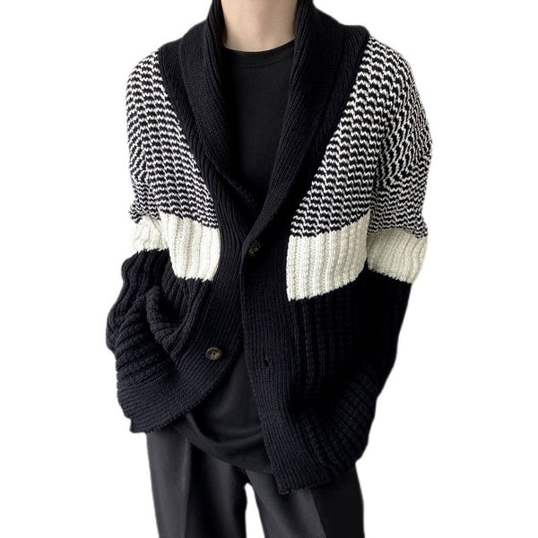 Contrast Coarse Wool Fried Dough Twists Knitting Sweater