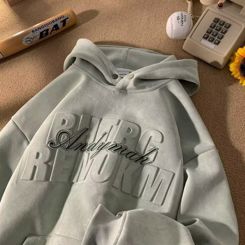 Suede Heavy Sweater American Retro hoodie