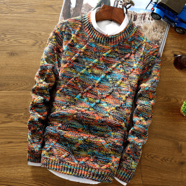 Diamond Pullover Crew Neck Sweater